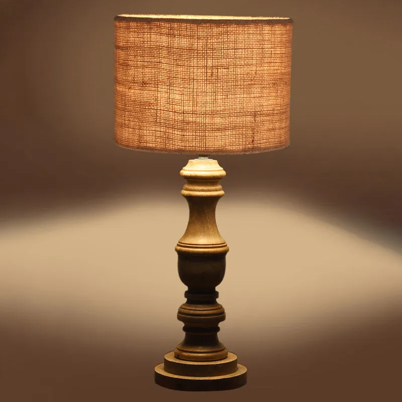 Sienna Carve Wooden Table Lamp - Brown media 5