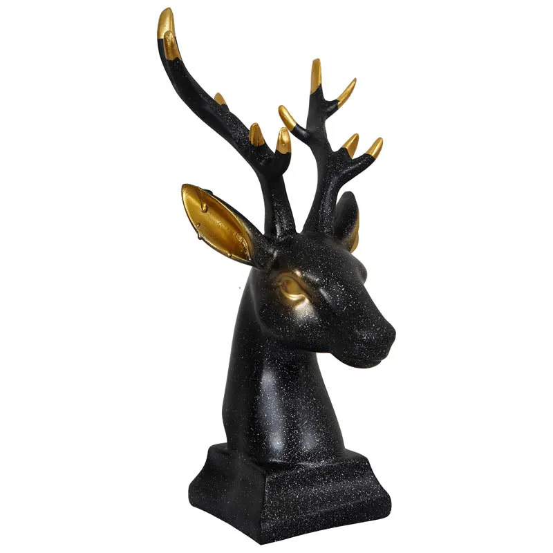 Gilded Stag Painted Polyresin Show Piece - Black media 3