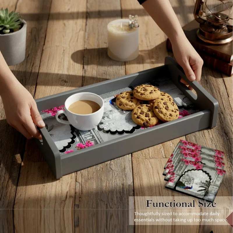 NatureNest Serving Tray with 4 Coasters - Five Piece Set media 5