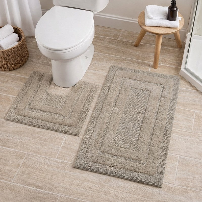 Aqualoom Anti skid Bath Mat (Beige) - Set Of Two media 3