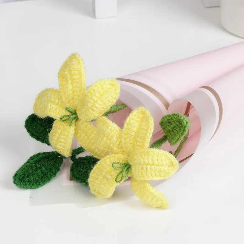 Crochet Handmade Tulip Bouquet (Yellow) - Set Of Two media 4