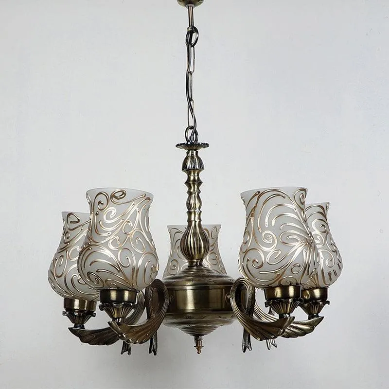 Dila Vistara Mosaic Golden Antique Ceiling Lamp media 2