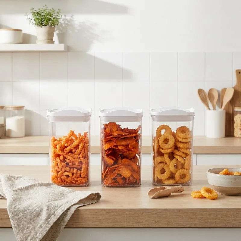 Clear Grip Air Tight Container ( 1000 mL Each ) - Set of Three media 1