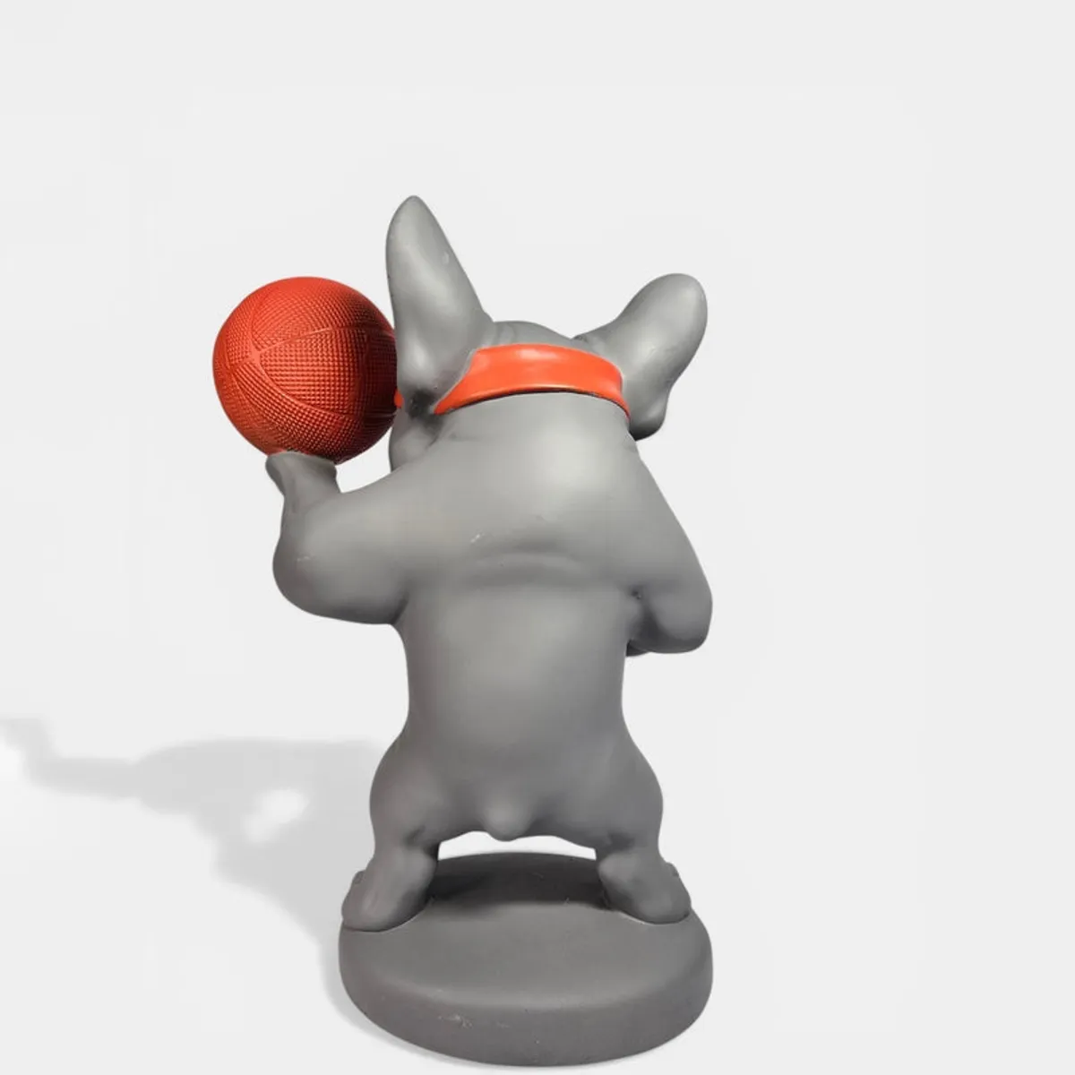 Back view of the grey bulldog basketball showpiece