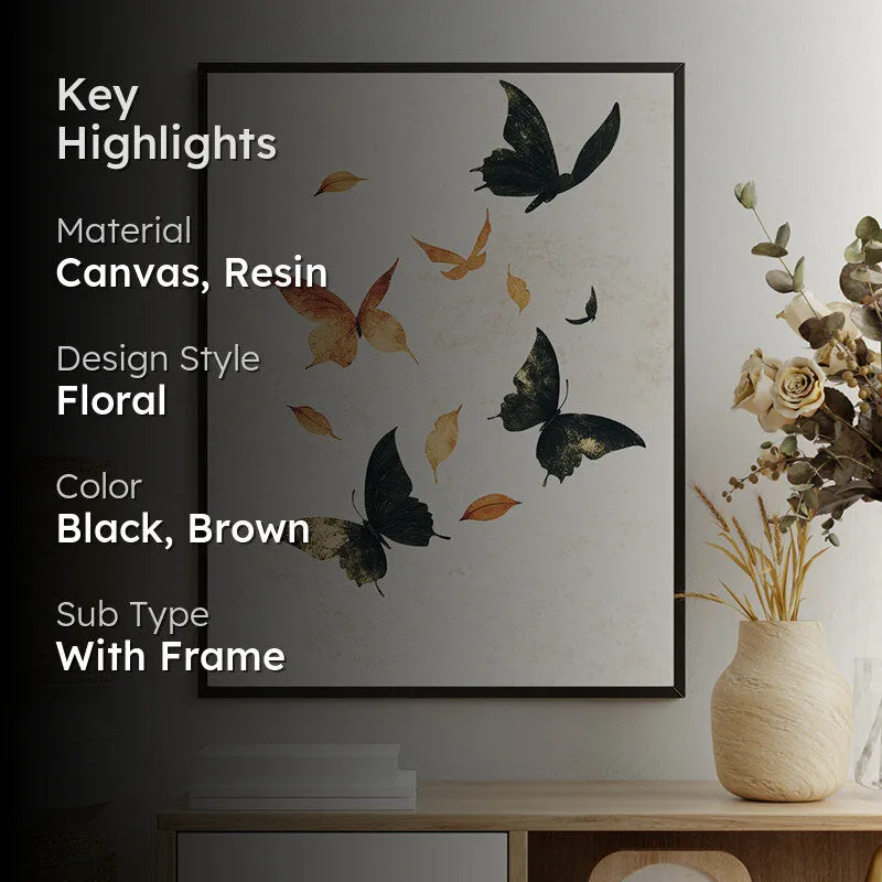 Flight Of Butterflies Wall Art With Resin Frame media 2