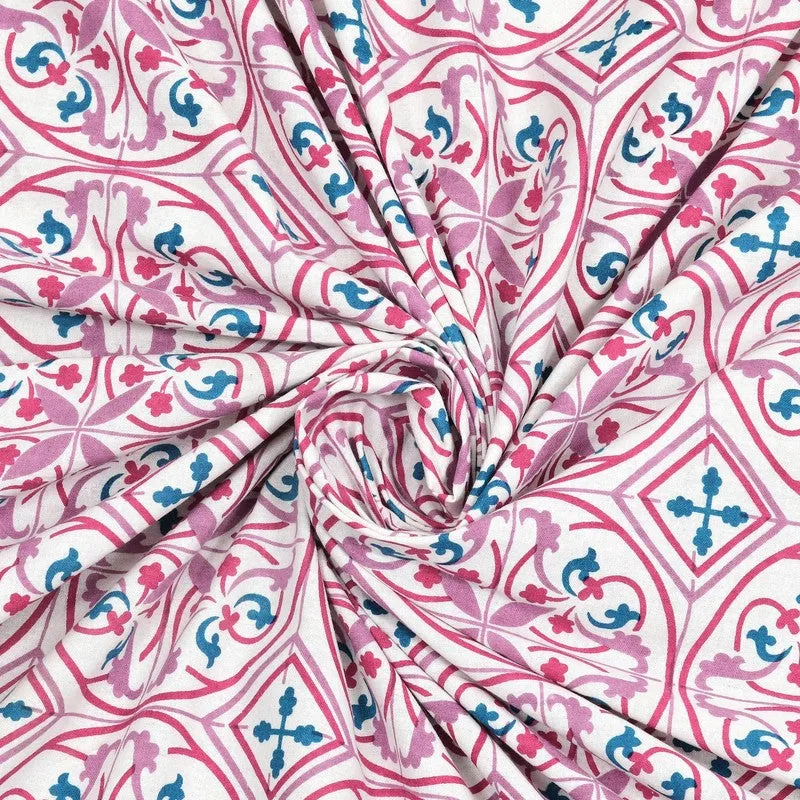 Nesten Cotton Bedsheet (Pink,Blue) - 240 TC media 6