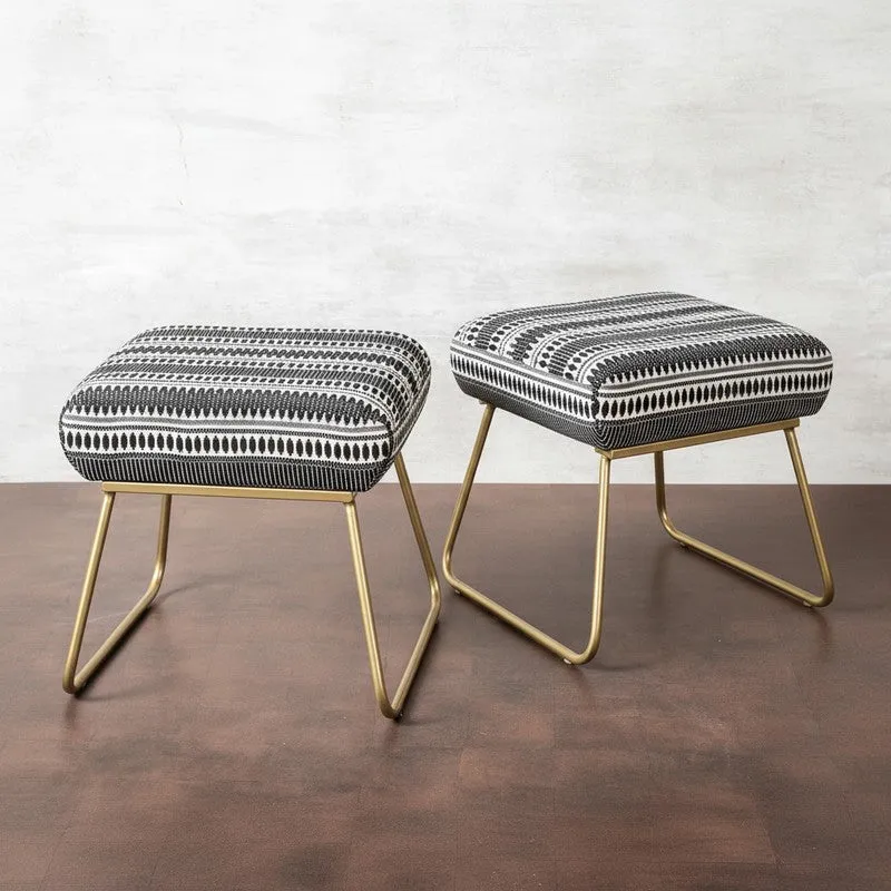 Pure Comfort Ottoman (Black,White) - Set Of Two media 1