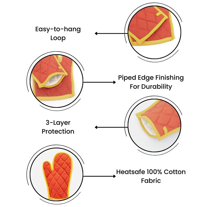 Swayam Teplo Kitchen Gloves (Orange & Yellow) - Set Of Two media 8