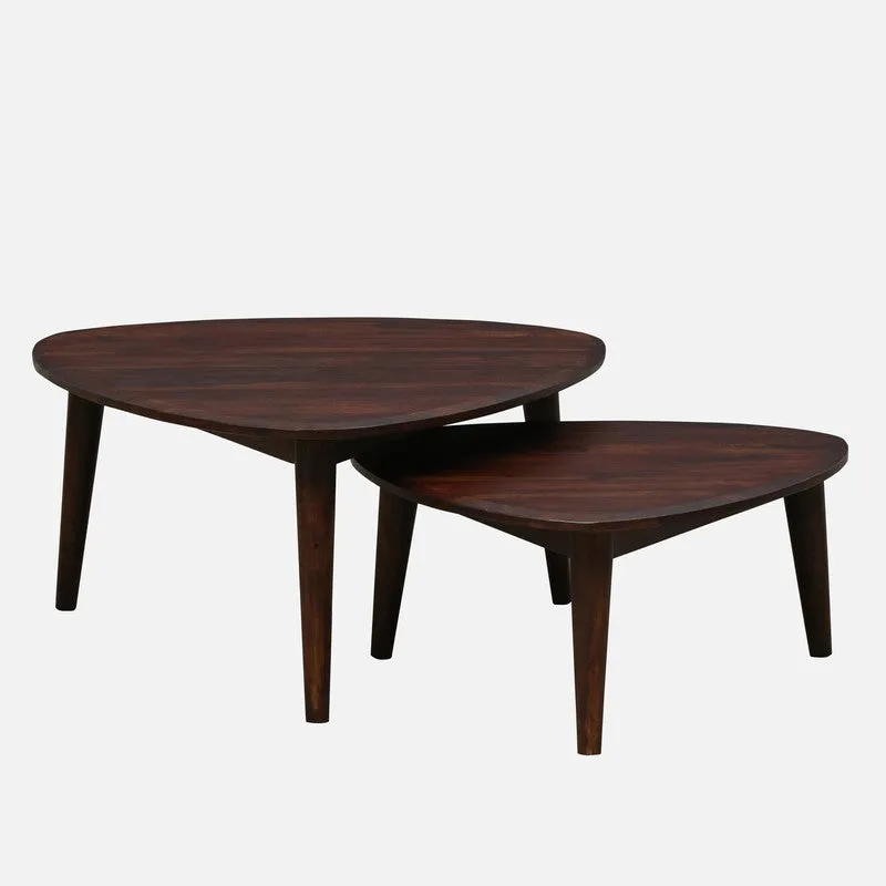 CurveCraft Sheesham Wood Side & Bedside Tables (Brown) - Set Of Two media 3