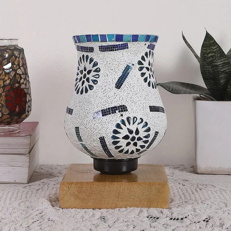 Solace Mosaic Glass Table Lamp With Wooden Base - Multicolor media 4