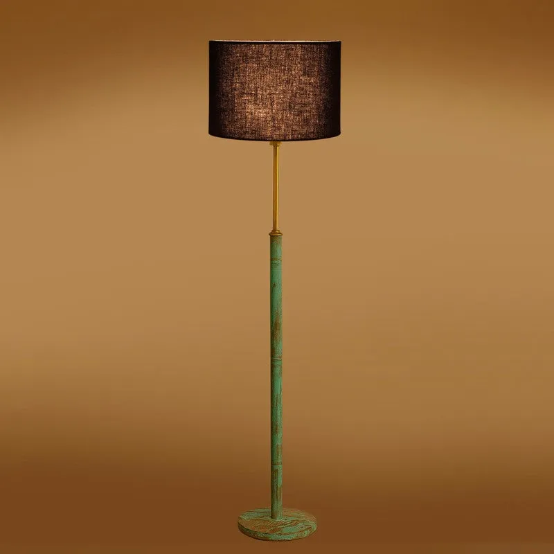 Amber Glow Wooden Floor Lamp - Black media 7