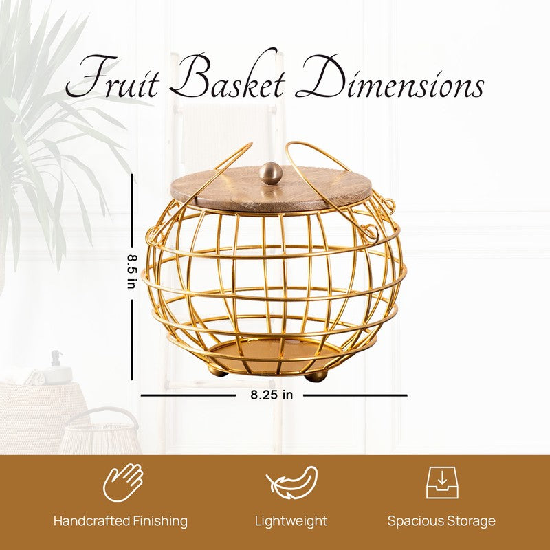Pot Luck Basket With Lid - Gold media 7