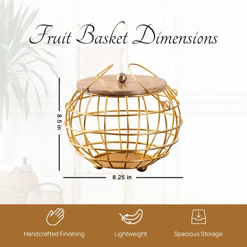 Pot Luck Basket With Lid - Gold media 7