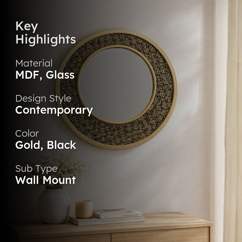 Majestic Filigree Glass Wall Mirror With MDF Frame media 2