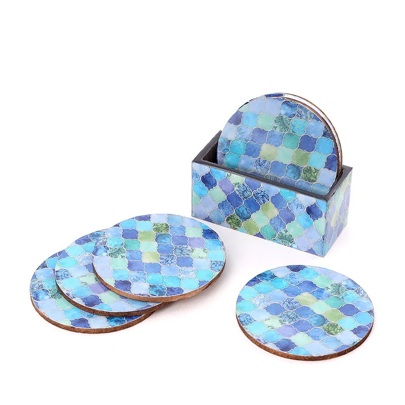 Shimmering Blue Coaster - Seven Piece Set media 5