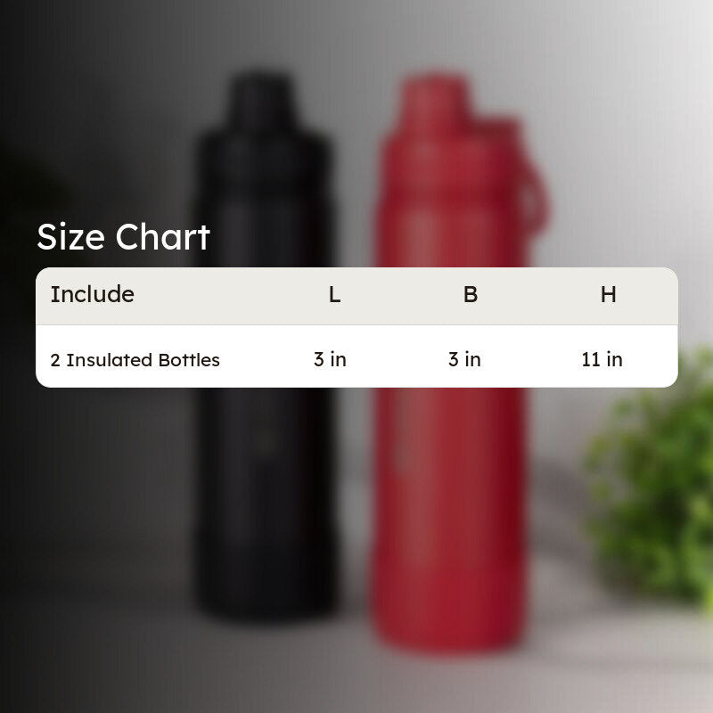 Drink Dazzle Hot & Cold Thermos Water Bottle (Black & Red, 750 mL Each) - Set Of Two media 6