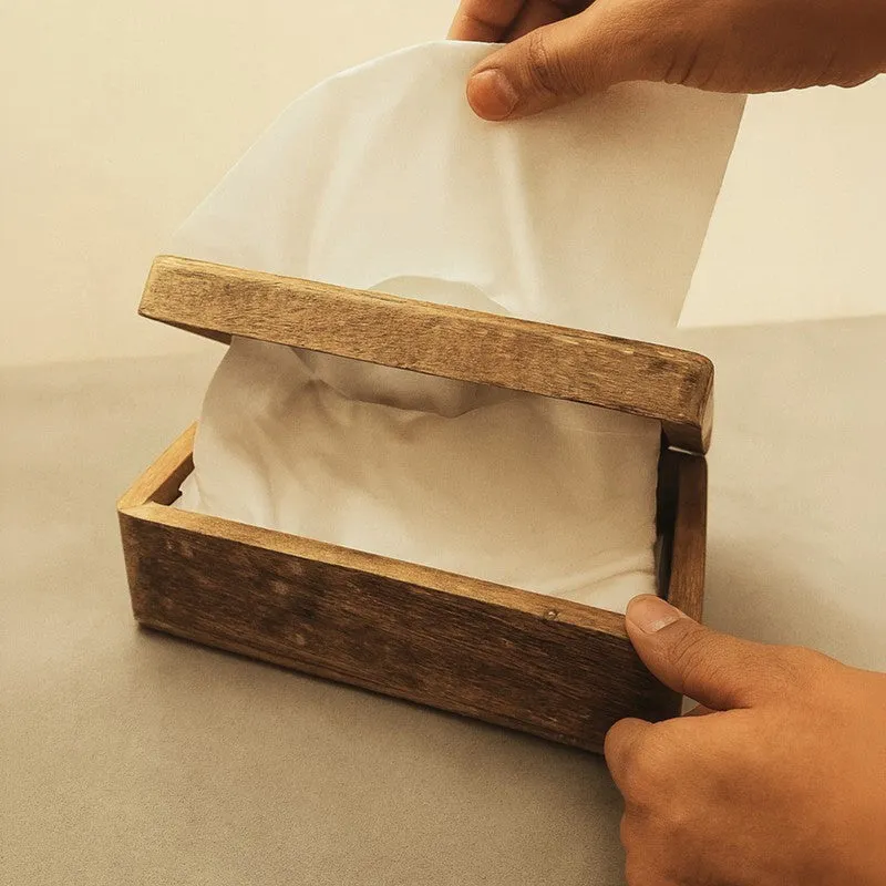 Rustic Wooden Tissue Holder media 5