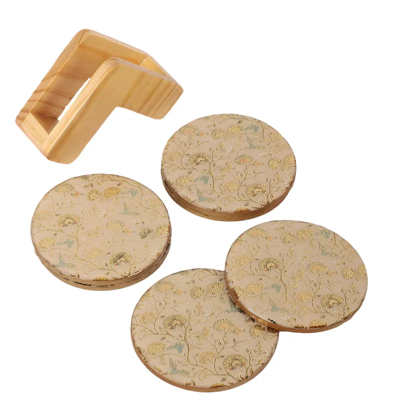 Blossom Glow Wooden Coasters with Stand - Seven Piece Set media 4