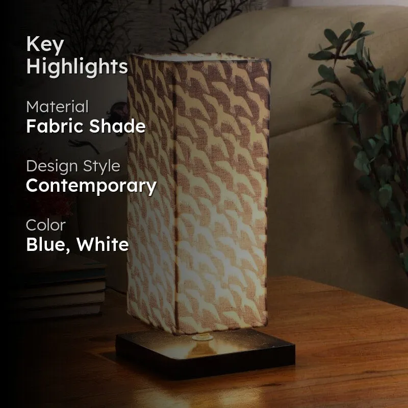 Glara Ingram Fabric Table Lamp - Blue,White media 2