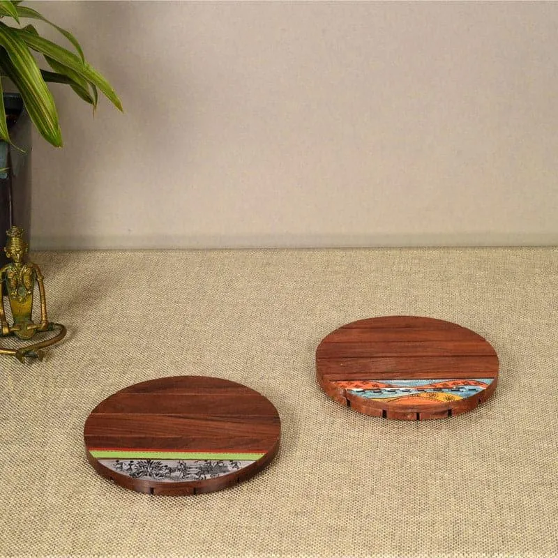 Shonala Wooden Trivet - Set Of Two media 1