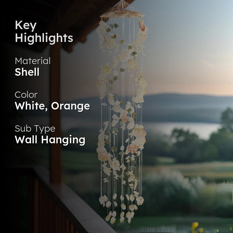 Pearl Spiral Sea Shell Windchime media 2