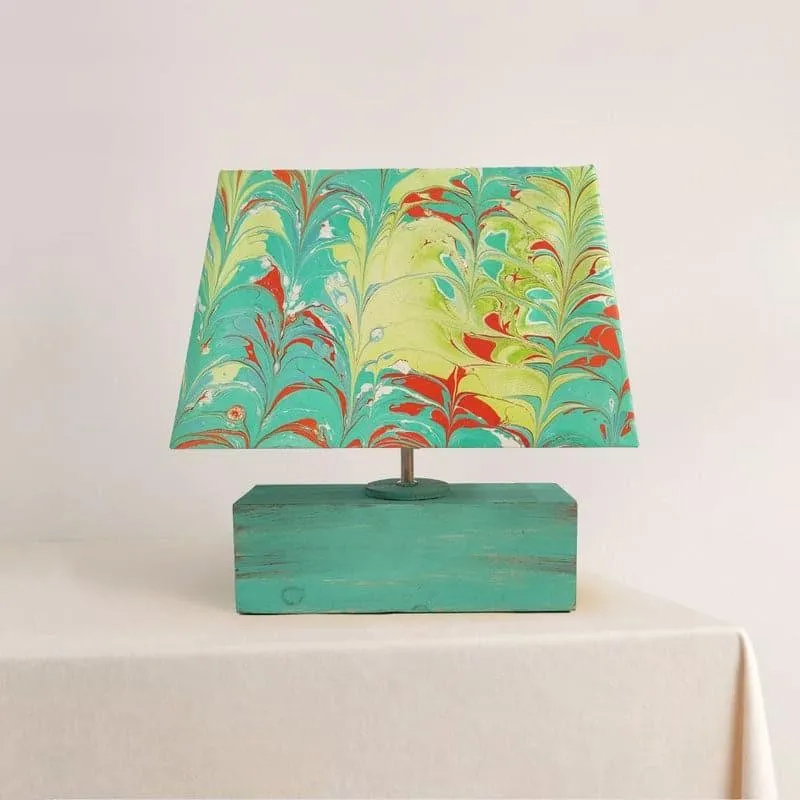 Marbling Abstract Handpainted Fabric Table Lamp - Multicolor media 5