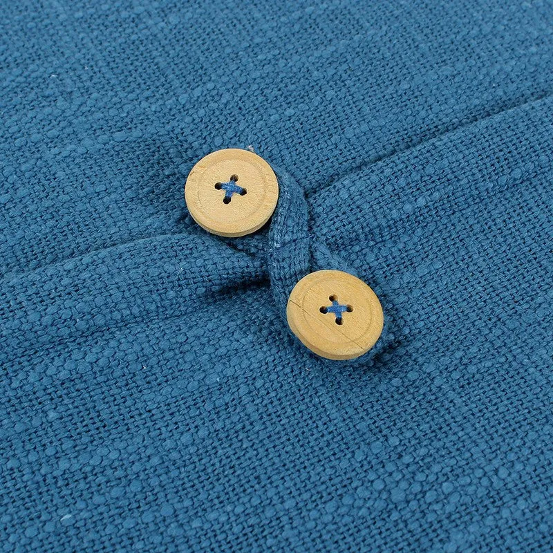 Woven Cotton Cushion Cover Blue - Set Of Two media 5
