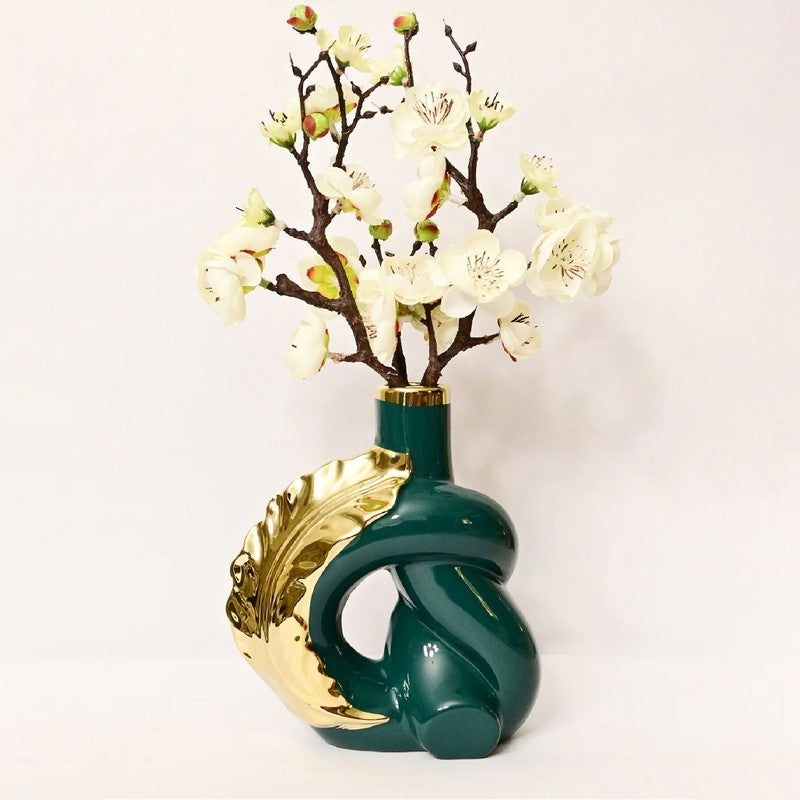 Elvion Modern Sculpted Art Vase - Green media 6