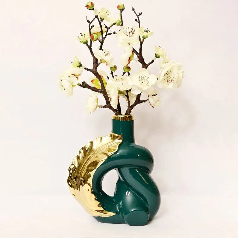 Elvion Modern Sculpted Art Vase - Green media 6