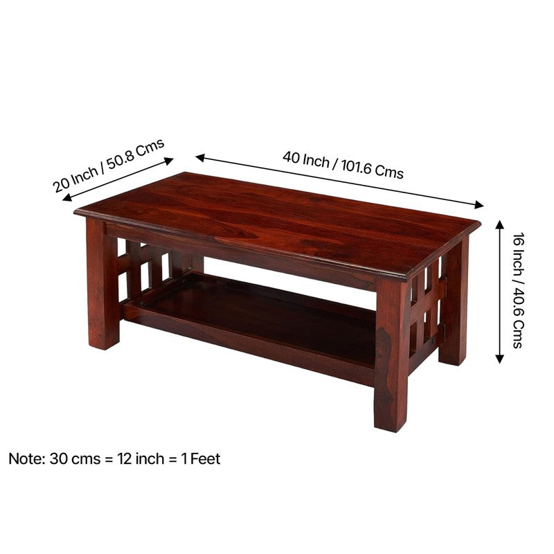 Brenox Sheesham Wooden Center Table - Deep Brown media 12