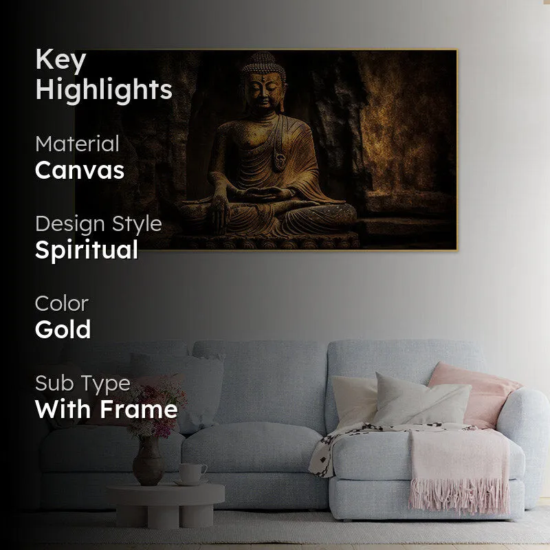 Gautam Buddha Spiritual Canvas Wall Painting media 2