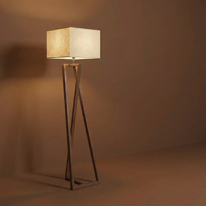 NudeTone Wooden Floor Lamp - Brown media 6