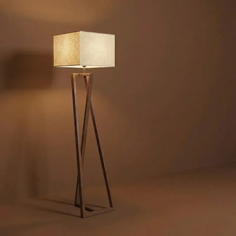 NudeTone Wooden Floor Lamp - Brown media 6