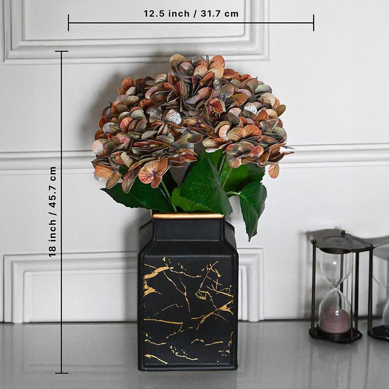 Faux Everlasting Hydrangea Flower Stick - Brown media 4