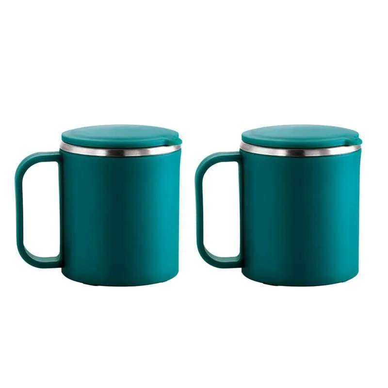 Festa Stainless Steel Coffee Mug (180 mL Each/Teal) - Set of Two media 3