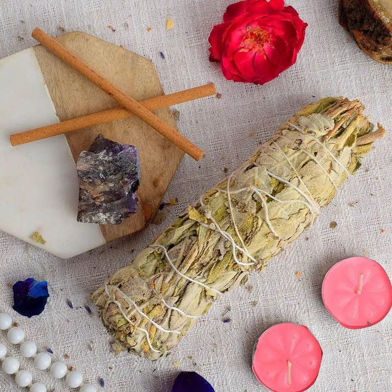 Mexican Incense Sage With Amethyst Smudge Wand media 1