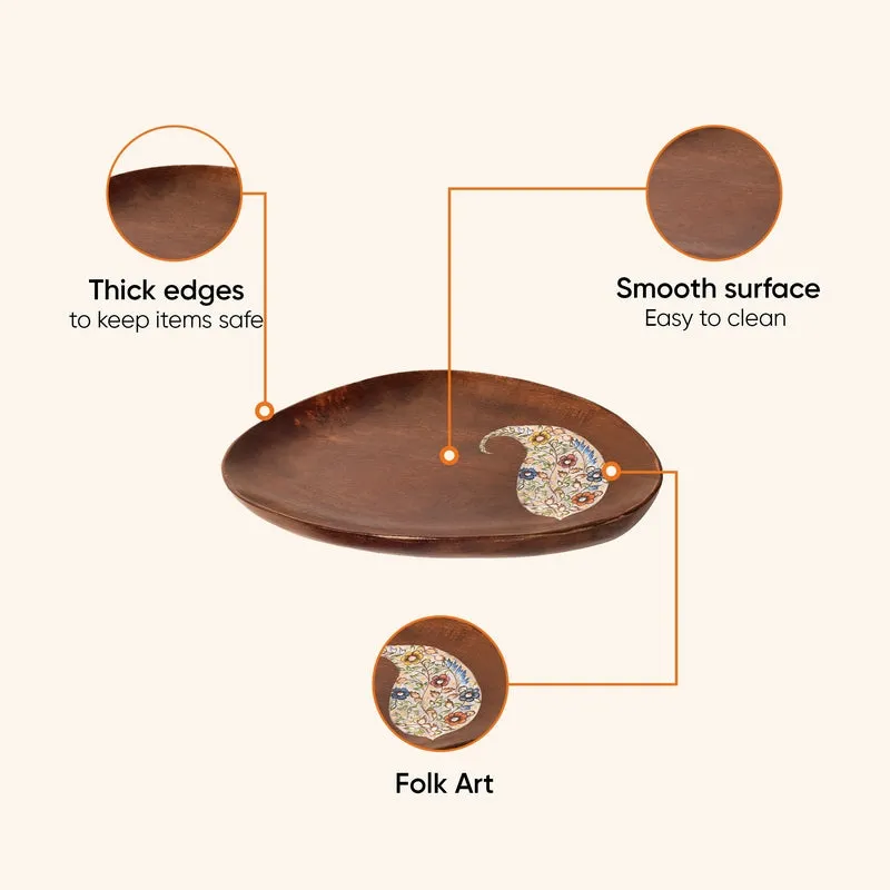 Paisley Yin Yang Wood Platter - Set of Two - 8