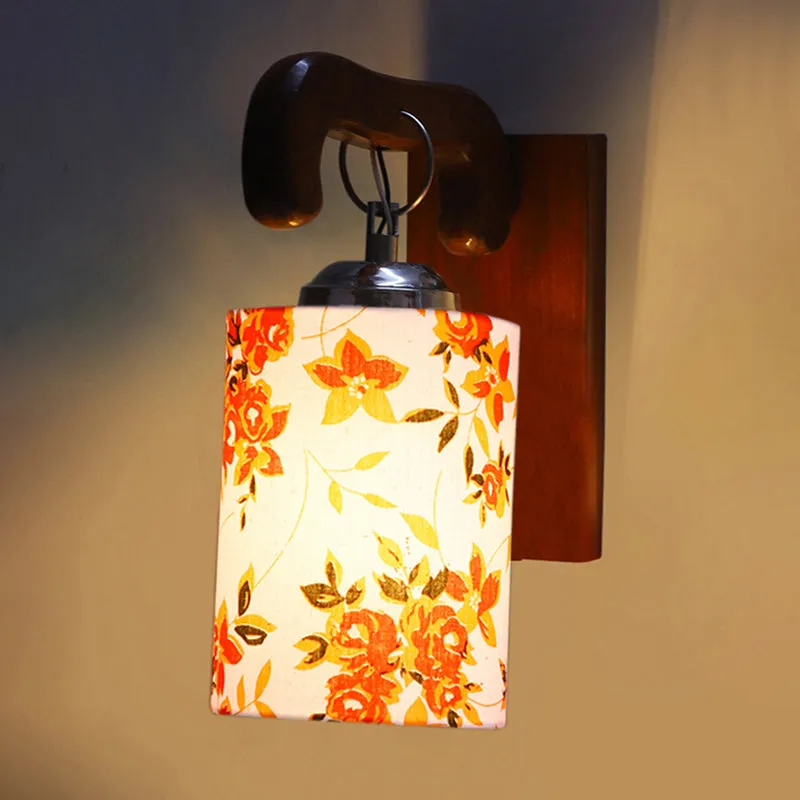 Klarion Printed Wooden Wall Lamp - Orange media 5