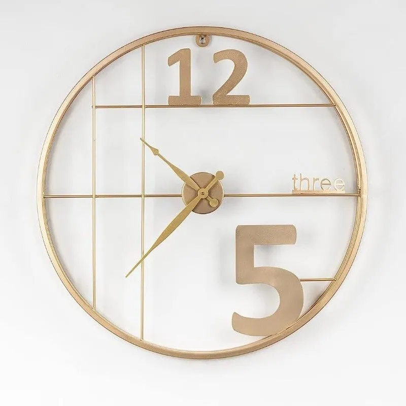 Alarm Silent Wall Clock - Gold media 6