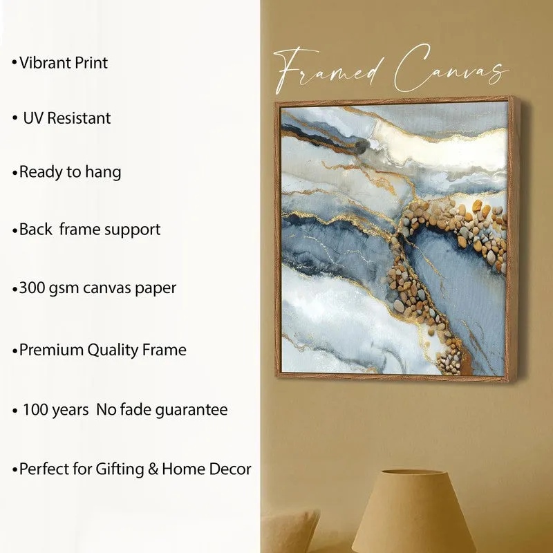 Golden Flow Canvas Wall Art With Frame media 6