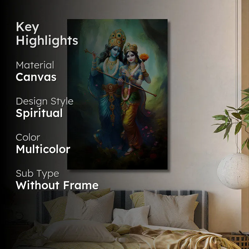Radhe Shyam Duo Canvas Wall Painting media 2