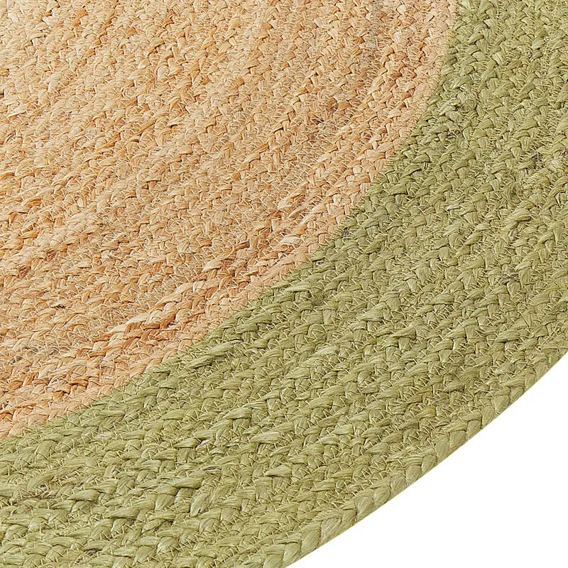 Spiral Craft III Braided Jute Area Rug - Green, Beige media 6