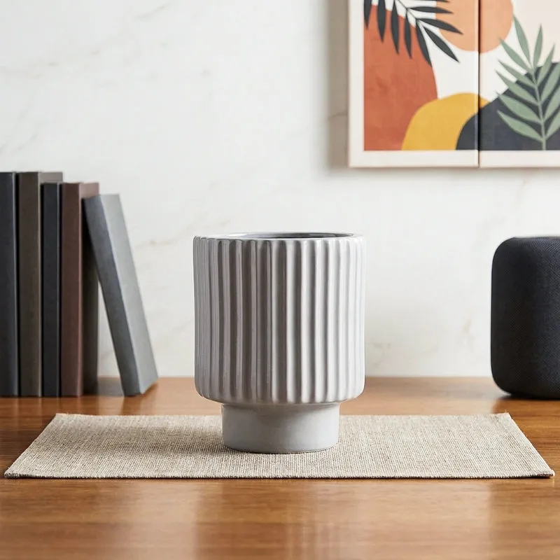 Ugaoo Dark Affinity Gray Ceramic Pot- Small media 1