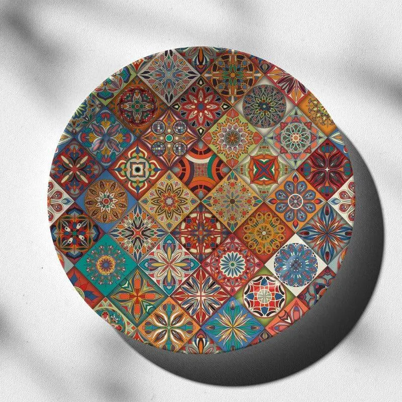 Ethnic Mandala Tiles Wall Plate - Red media 3