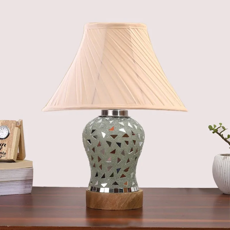 Liora I Pleated Wooden Table Lamp - Multicolor media 4