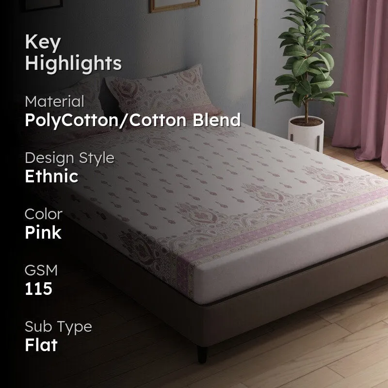 Zevric Bedsheet (Pink) - 115 GSM media 2
