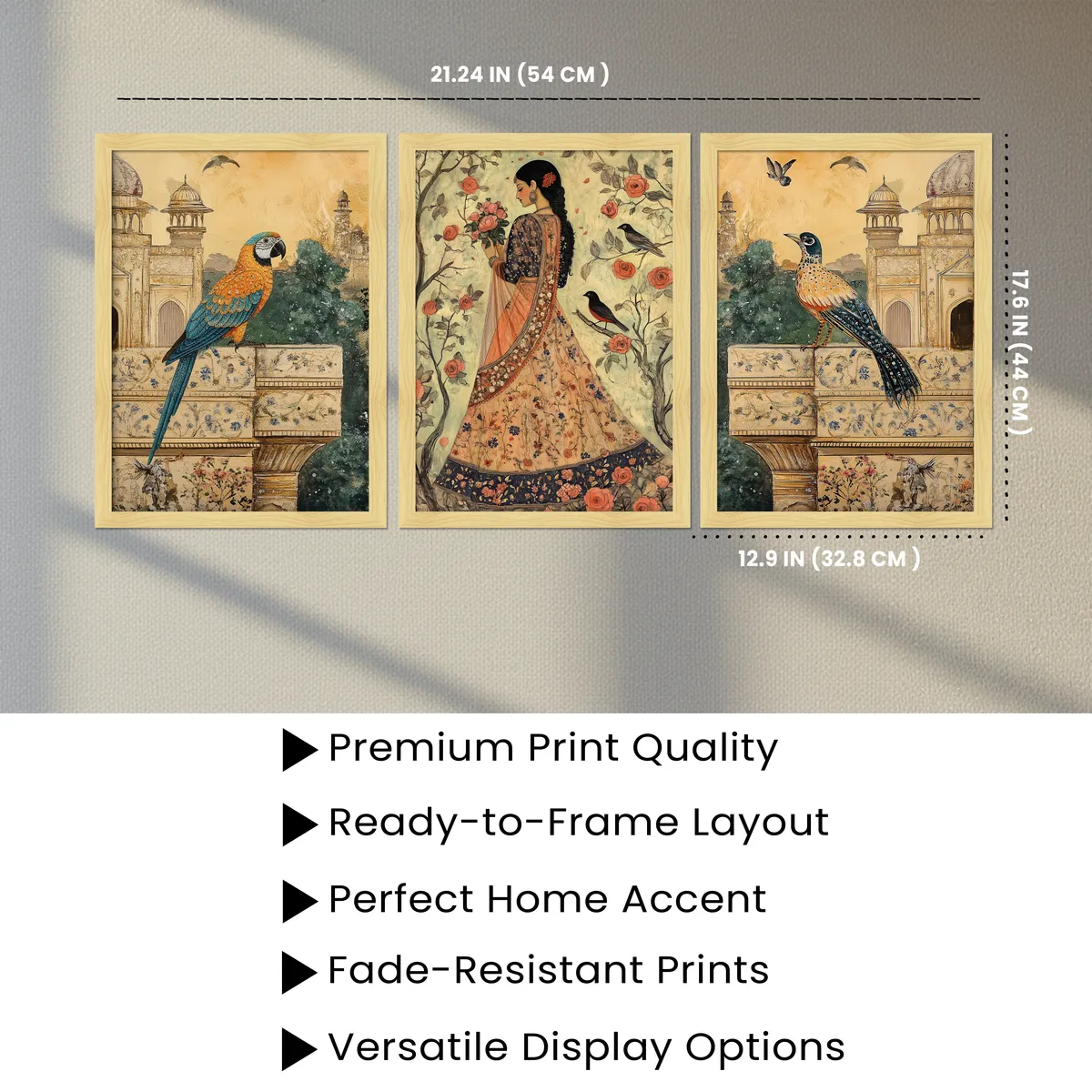 Royal Peacock Courtyard Wall Art Collection - Set Of Three media 5