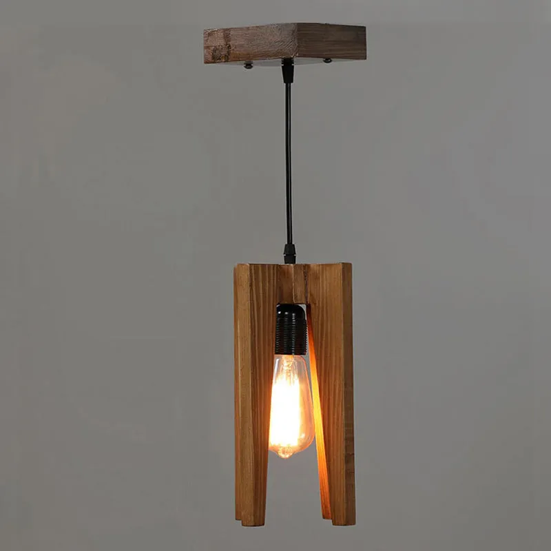 Kyros Single Wooden Ceiling Lamp media 3