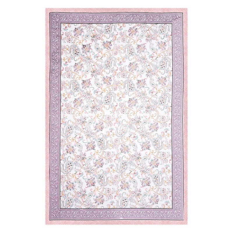 Fabrelle Floral Cotton Bedsheet (Pink & White) - 240 TC media 5