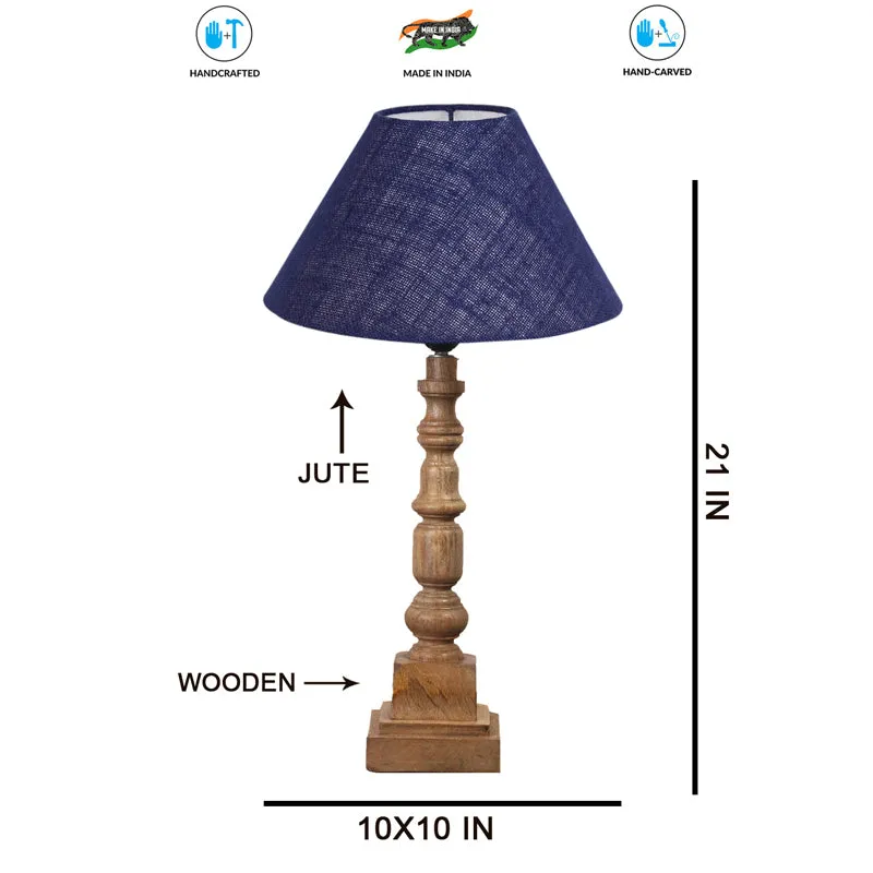 Sienna II Arbor Wooden Table Lamp - Blue,Brown media 7
